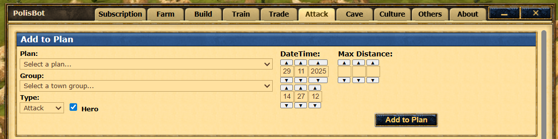 Add to Plan Interface