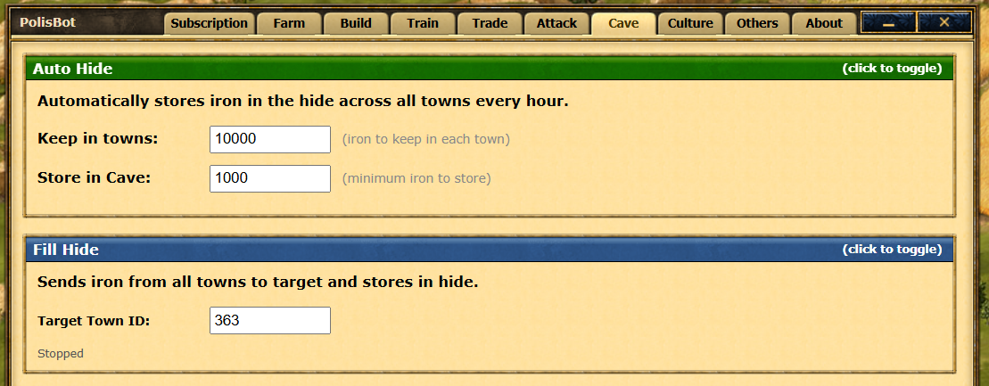 Cave Tab Interface